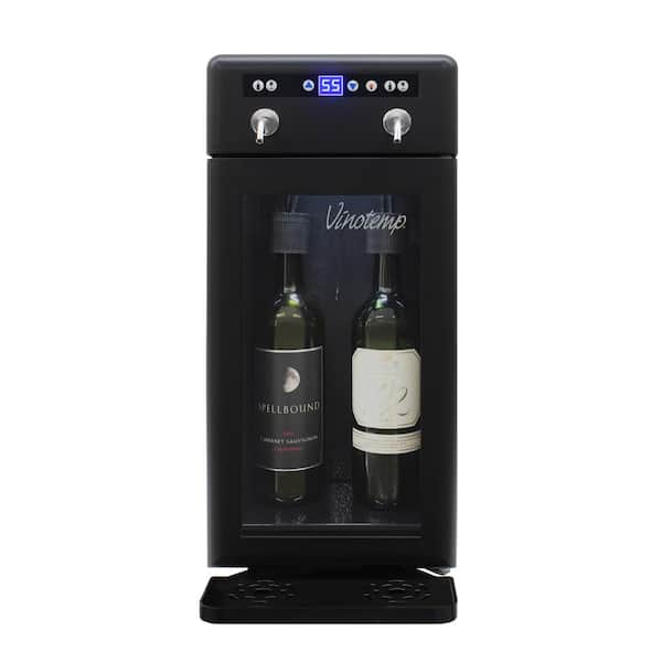 VINOTEMP 2-Bottle Wine Dispenser in Black