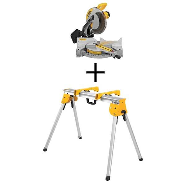 15 Amp Corded 12 in. Compound Single Bevel Miter Saw and Heavy-Duty Work Stand