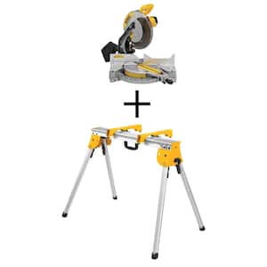 15 Amp Corded 12 in. Compound Single Bevel Miter Saw and Heavy-Duty Work Stand