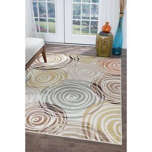 Deco Abstract Ivory 8 ft. x 10 ft. Indoor Area Rug