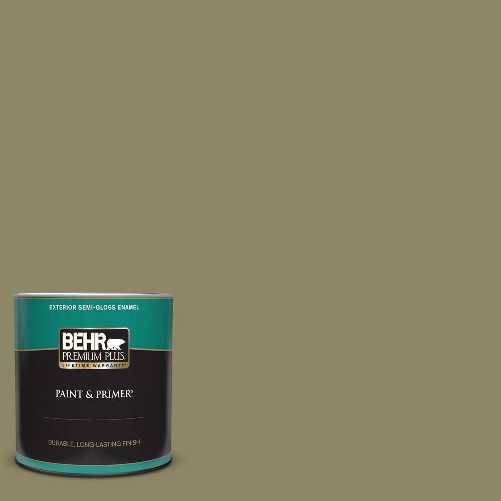 BEHR PREMIUM PLUS 1 qt. PPU923 Oregano Spice SemiGloss Enamel