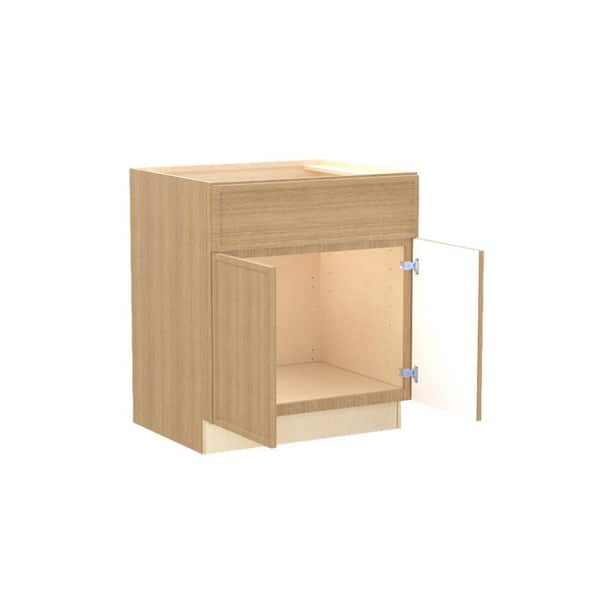 Franklin 30 in. W x 24 in. D x 34.5 in. H Assembled Plywood Sink Base Kitchen Cabinet in Vanguard Oak with Soft Close