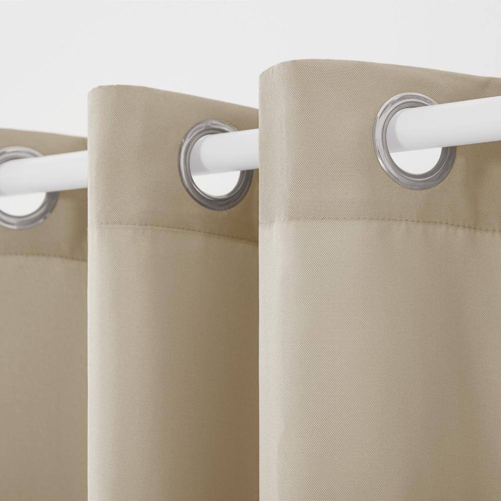 Cabana Taupe Polyester Light Filtering Grommet Curtain Panels, 132" x 54"