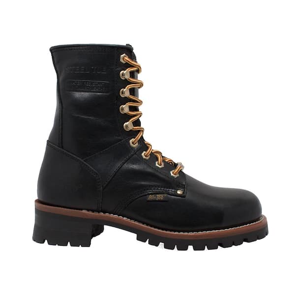 AdTec Men's Waterproof 9'' Logger Boot - Steel Toe - Black Size 10.5(W)
