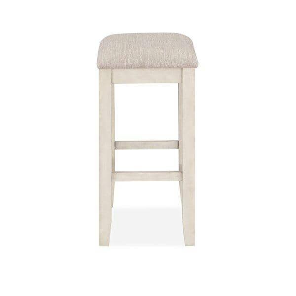 Bella 25" Gray Wood Counter Stool with Beige Fabric Seat