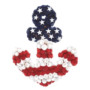 20 in. Red, White and Blue Anchor Decoration