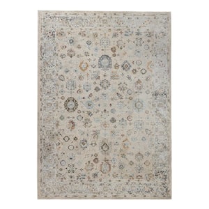 Fairmont Ivory Gray 5 ft. x 7 ft. Floral Area Rug