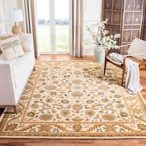 Antiquity Gold 8 ft. x 11 ft. Border Floral Solid Area Rug