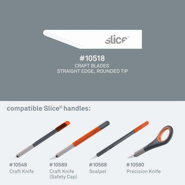 Slice 10548 Craft Knife, Finger-Friendly Edge, Safer Choice, Never Rusts,  Lasts 11x Longer Than Steel, Precision Cutting (1 Pack) 1 Knife Removable  Safety Cap