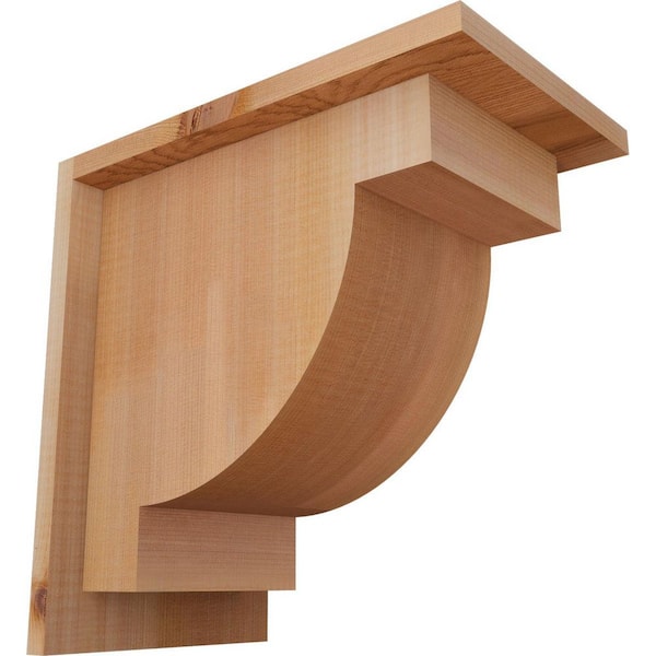 Ekena Millwork 7-1/2 in. x 12 in. x 12 in. Western Red Cedar Alpine Smooth Corbel with Backplate