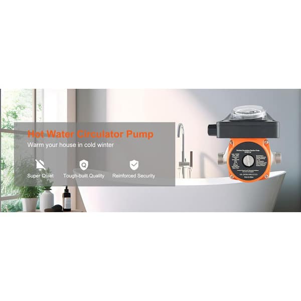 Hot Water Recirculating Pump 100W Water Circulator Pump Auto Start/Close for Electric Water Heater System