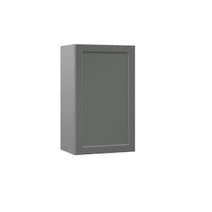 Designer Series Melvern Storm Gray Shaker Assembled Wall Kitchen Cabinet (18 in. x 30 in. x 12 in.)