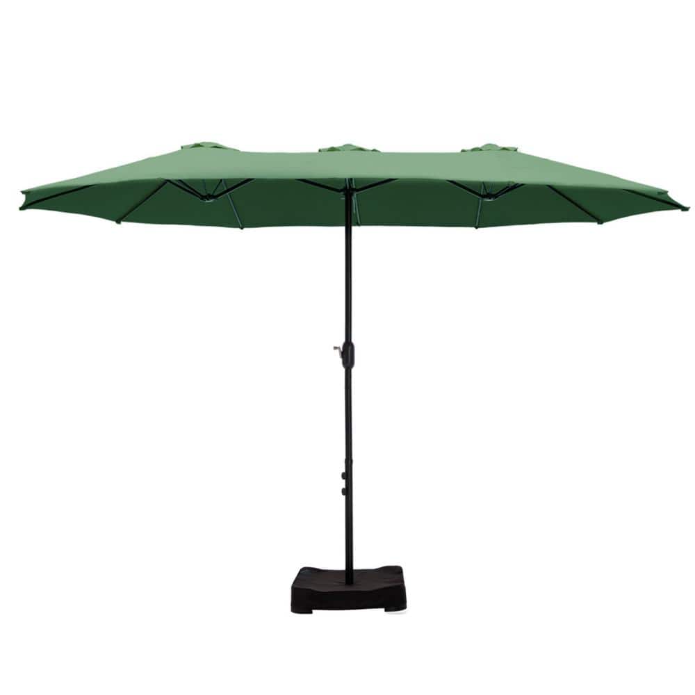 PHI VILLA 15 ft. Market Patio Umbrella 2-Side in Mint Green with