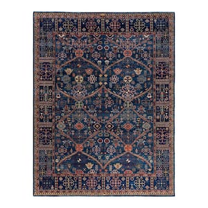 Serapi Blue 9 ft. x 12 ft. Tribal Wool Indoor Area Rug