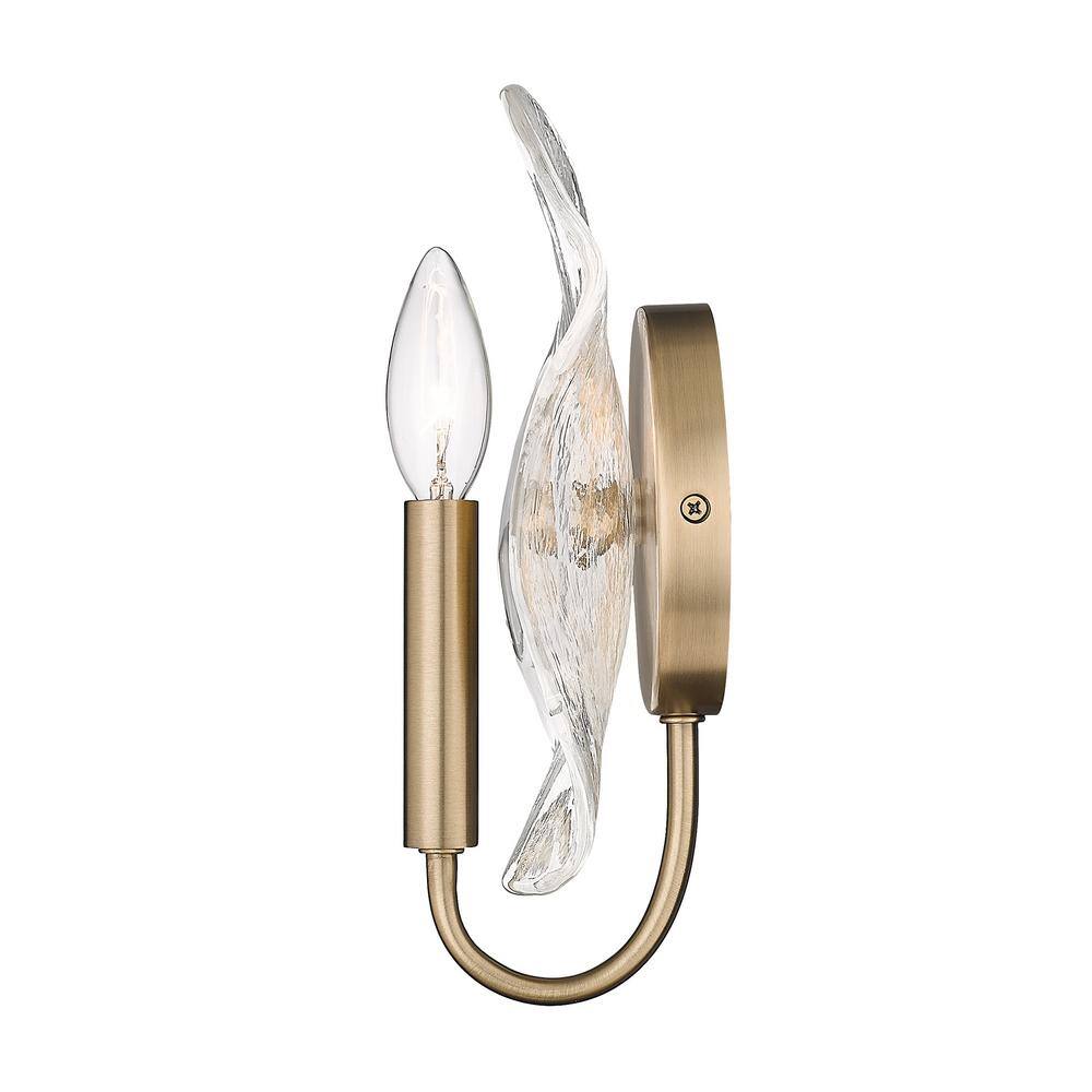 Gold and Glass Modern Dimmable Wall Sconce