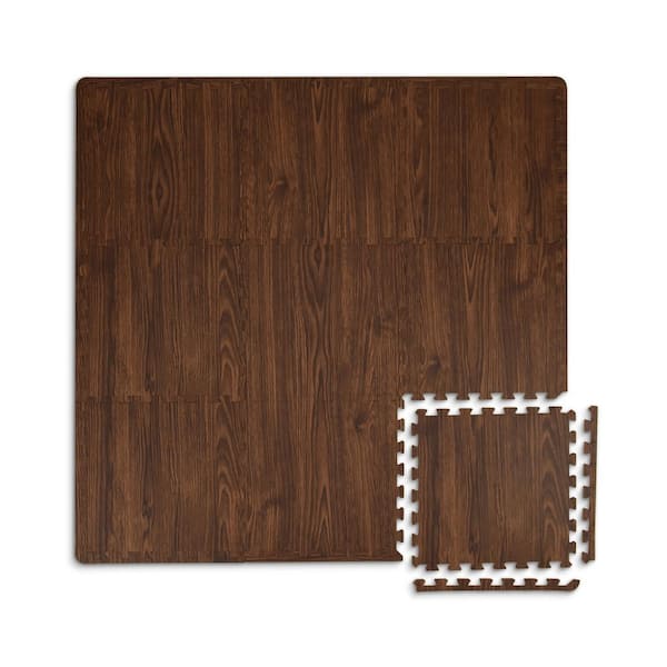 FloorPops Craftsman Brown 36 in. x 36 in. Matte Foam Interlocking Floor Tile (9 sq. ft./Case)