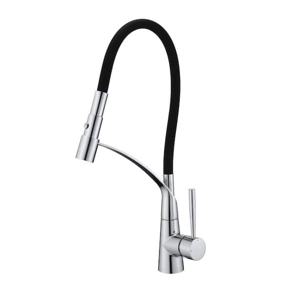 Ultra Faucets Pagani Single-Handle Pull-Down Sprayer Kitchen Faucet with Accessories in Rust and Spot Resist in Polished Chrome