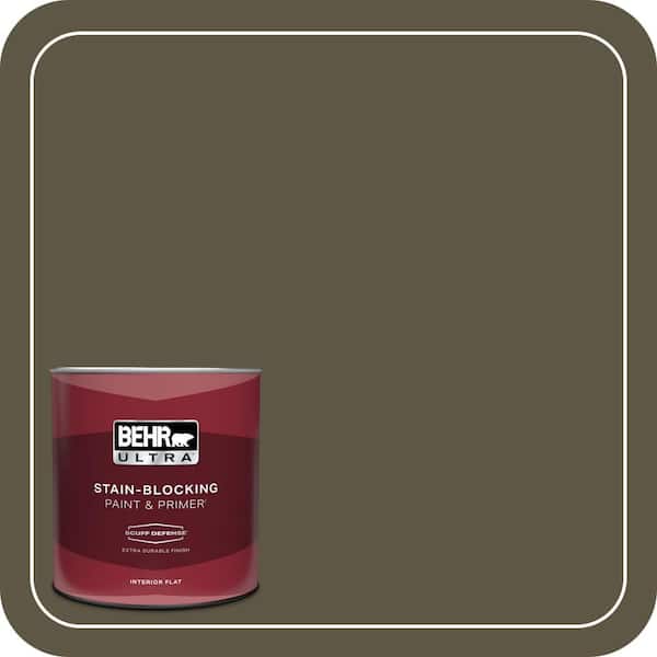 BEHR ULTRA 1 qt. #760D-7 Moosewood Extra Durable Flat Interior Paint & Primer