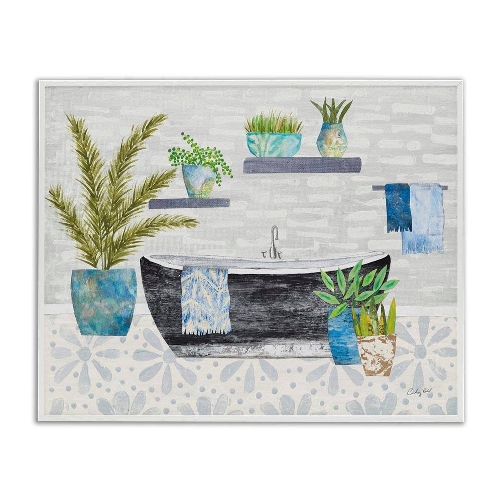 Botanical Bath and Rustic Plants by Courtney Prahl White Framed Architecture Giclee Art Print 11 in. x 14 in. price history on PriceWatchPro