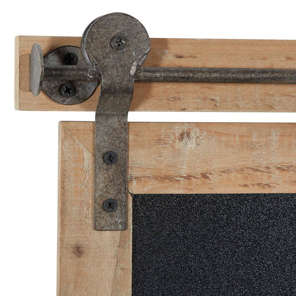 Rustic Brown Wood and Iron 21" Wall Chalkboard Decor