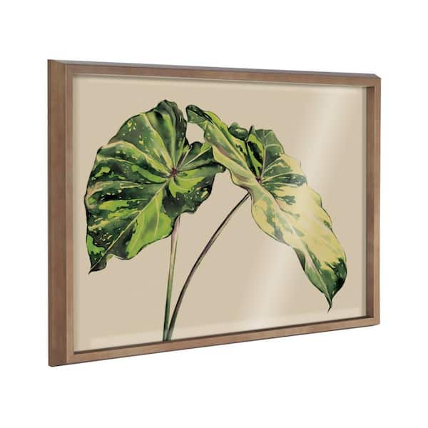 Kate and Laurel Blake "Spotted Leaves Neutral" by Emily Marie Watercolors Framed Art Print 18 in. x 24 in.