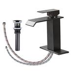 Waterfall Single Hole Single-Handle Low-Arc Bathroom Faucet With Pop-up Drain Assembly in Oil Rubbed Bronze