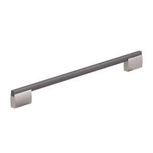 Bloomsbury Collection 12 5/8 in. (320 mm) Brushed Black Nickel and Brushed Nickel Modern Rectangular Cabinet Bar Pull