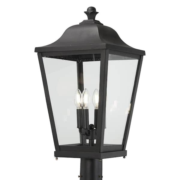 Minka Lavery Savannah 4-Light Black Aluminum Hardwired Outdoor Weather ...