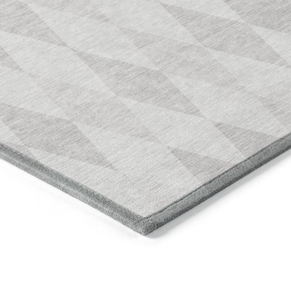 Gray 10 ft. x 14 ft. Woven Geometric Rectangle Indoor/Outdoor Area Rug