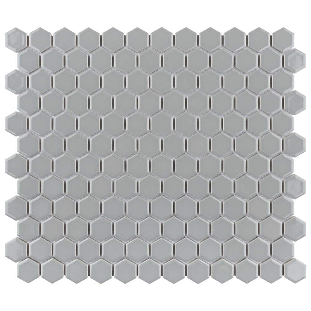 Metro 1 in. Hex Glossy Light Grey 6 in. x 6 in. Porcelain Mosaic Take Home Tile Sample price history on PriceWatchPro