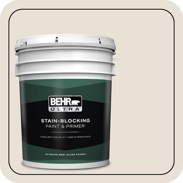 BEHR ULTRA 5 gal. #BXC-62 Alabaster Semi-Gloss Enamel Exterior Paint & Primer