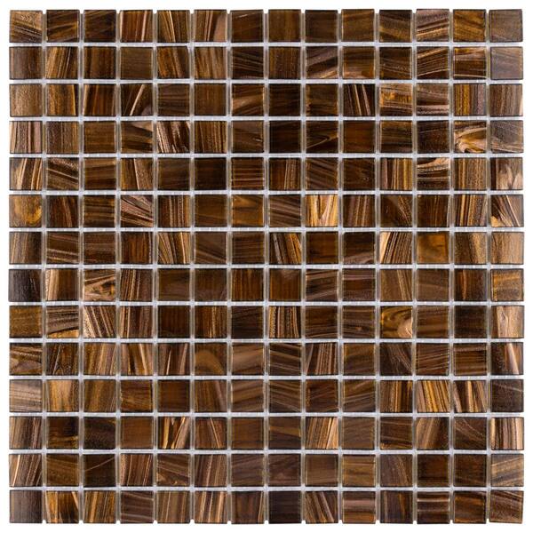 Merola Tile Coppa Brown Gold 12 In X, Gold Mosaic Tile
