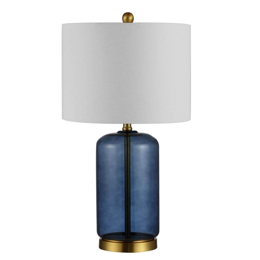 SAFAVIEH Novah 26 in. Blue Table Lamp with White Shade TBL4283B - The ...