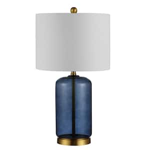 Novah 26 in. Blue Table Lamp with White Shade