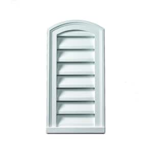 12 in. x 24 in. Functional Round Top White Polyurethane Weather Resistant Gable Louver Vent