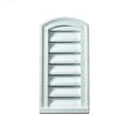 22 in. x 32 in. Round Top White Polyurethane Weather Resistant Gable Louver Vent