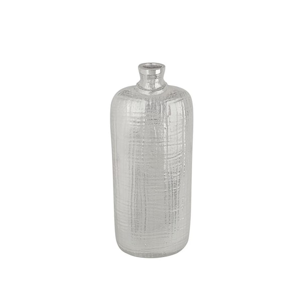 Unbranded 4-4/3 in. L x 3 in. W x 12-1/4 in. H, Nickel Aluminum Solid Vase, Centerpiece Home Decor, Decorative Vase.