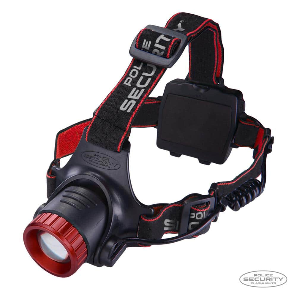 POLICE SECURITY Lookout 1000 Lumens Battery Power Headlamp Focusing  Pivoting and 3-Hour Runtime on High 98070 The Home Depot
