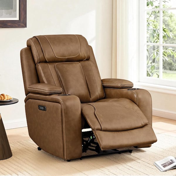 Corin Saddle Zero-Gravity Triple Motors Leather Recliner with Power Lumbar ,Power Headrest,Cup Holders,USB&Type-C Ports