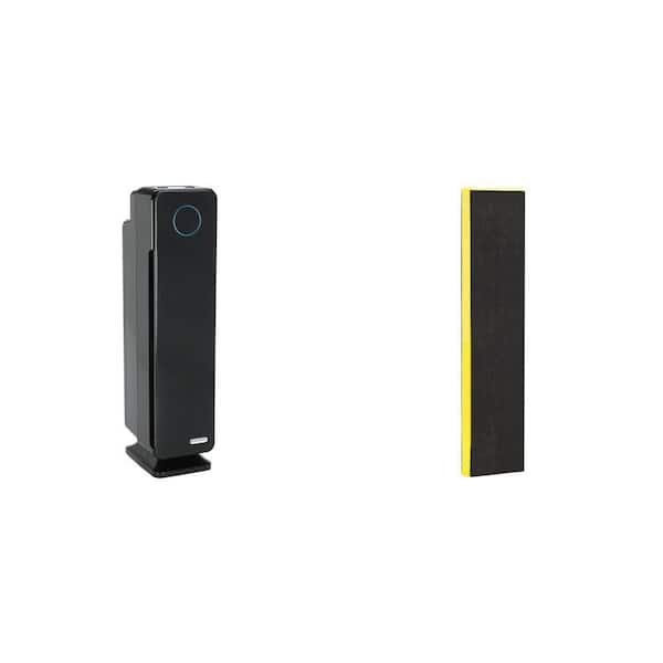 870 sq. ft. HEPA 3-Speed Tower Air Purifier 28 in. Black and FLT5000 HEPA Filter Type C, 1-Count