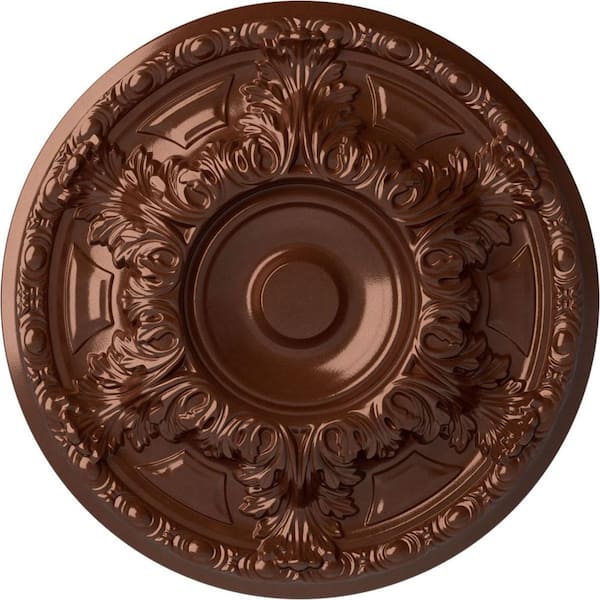 Ekena Millwork 19 in. x 1-1/2 in. Granada Urethane Ceiling Medallion (Fits Canopies upto 7-1/8 in.), Copper Penny