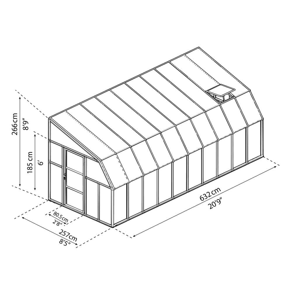 Large White Polycarbonate and Acrylic Sunroom Greenhouse
