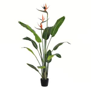4 ft. Green Artificial Bird of Paradise Palm Tree in Pot