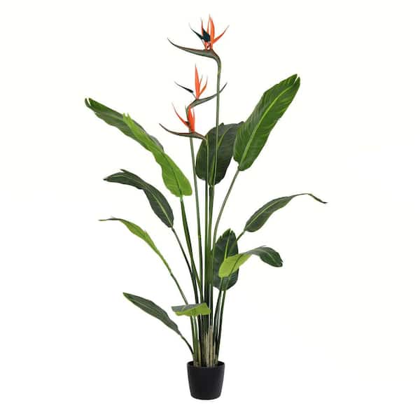Vickerman 4 ft. Green Artificial Bird of Paradise Palm Tree in Pot