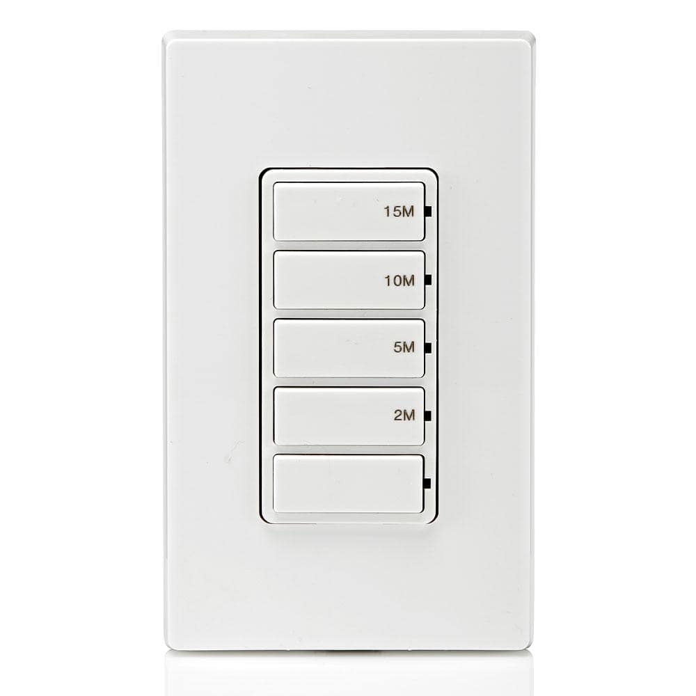 White Digital Push Button Countdown Timer Switch