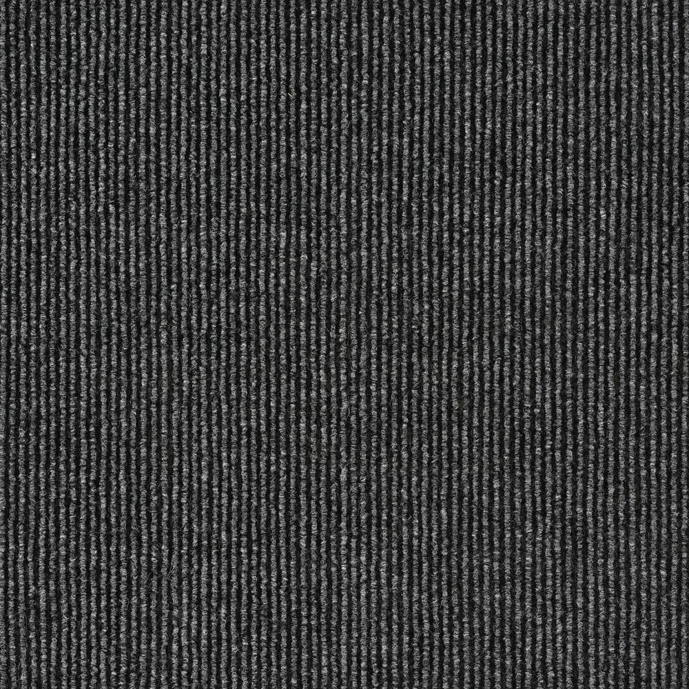 Foss Wide Wale - Rib - Ash Indoor/Outdoor 18 x 18 in. Peel and Stick Modular Carpet Tile Square (22.5 sq. ft.)