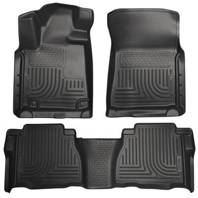 Front & 2nd Seat Floor Liners Fits 07-11 Tundra CrewMax/Double Cab