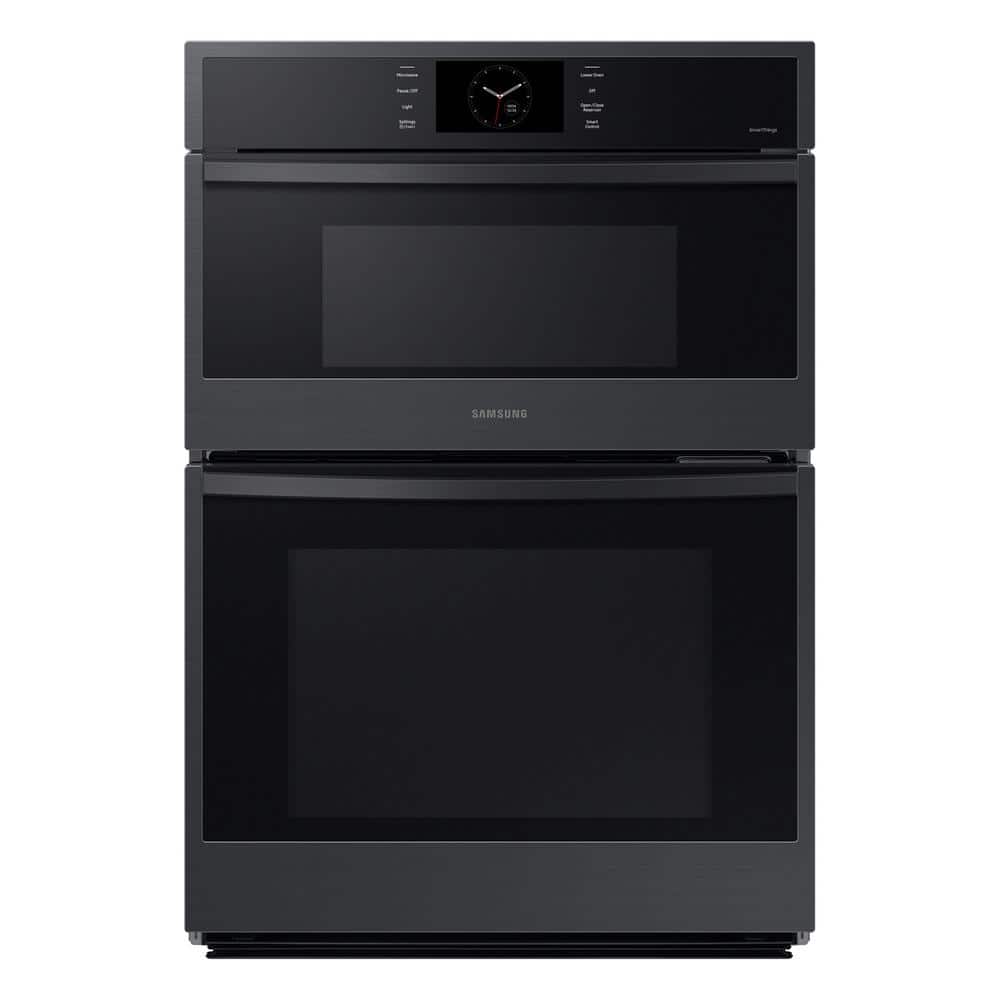 "Samsung 30"" Microwave Combination Wall Oven with Steam Cook in Matte Black Steel"