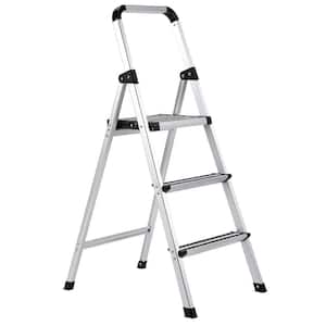 3.5 ft. 3-Step Aluminum Step Ladder 9 ft. Reach