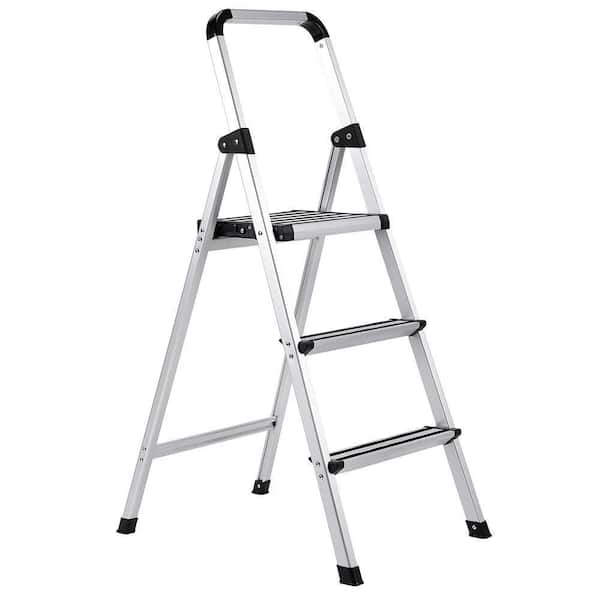 BirdRock Home 3.5 ft. 3-Step Aluminum Step Ladder 9 ft. Reach